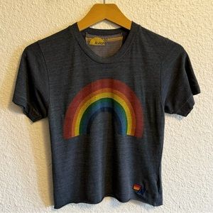 Aviator Nation Charcoal Rainbow Tee